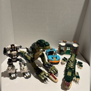 Lot Of Incomplete Lego T-Rex Crocodile Harry Potter Race Car +more